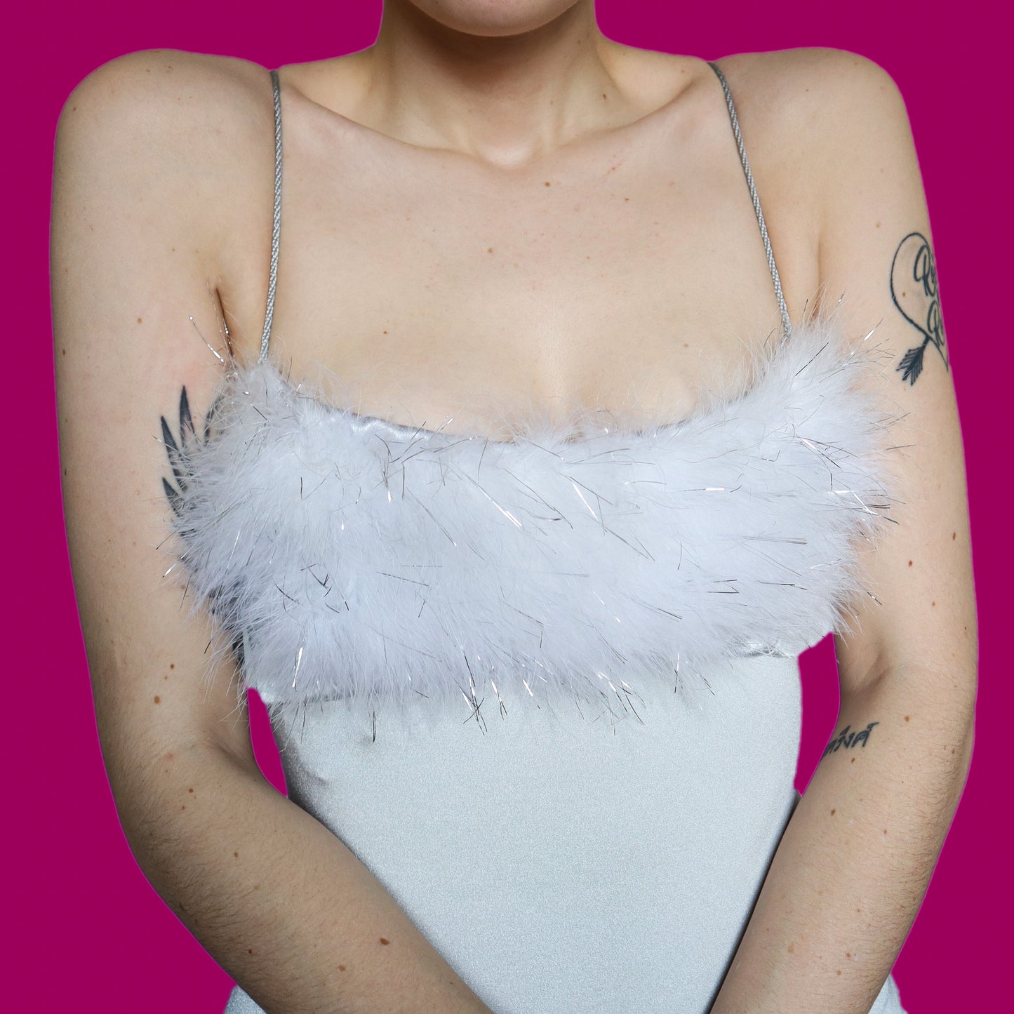 Beautiful Dawn Stretton silver evening dress UK 10