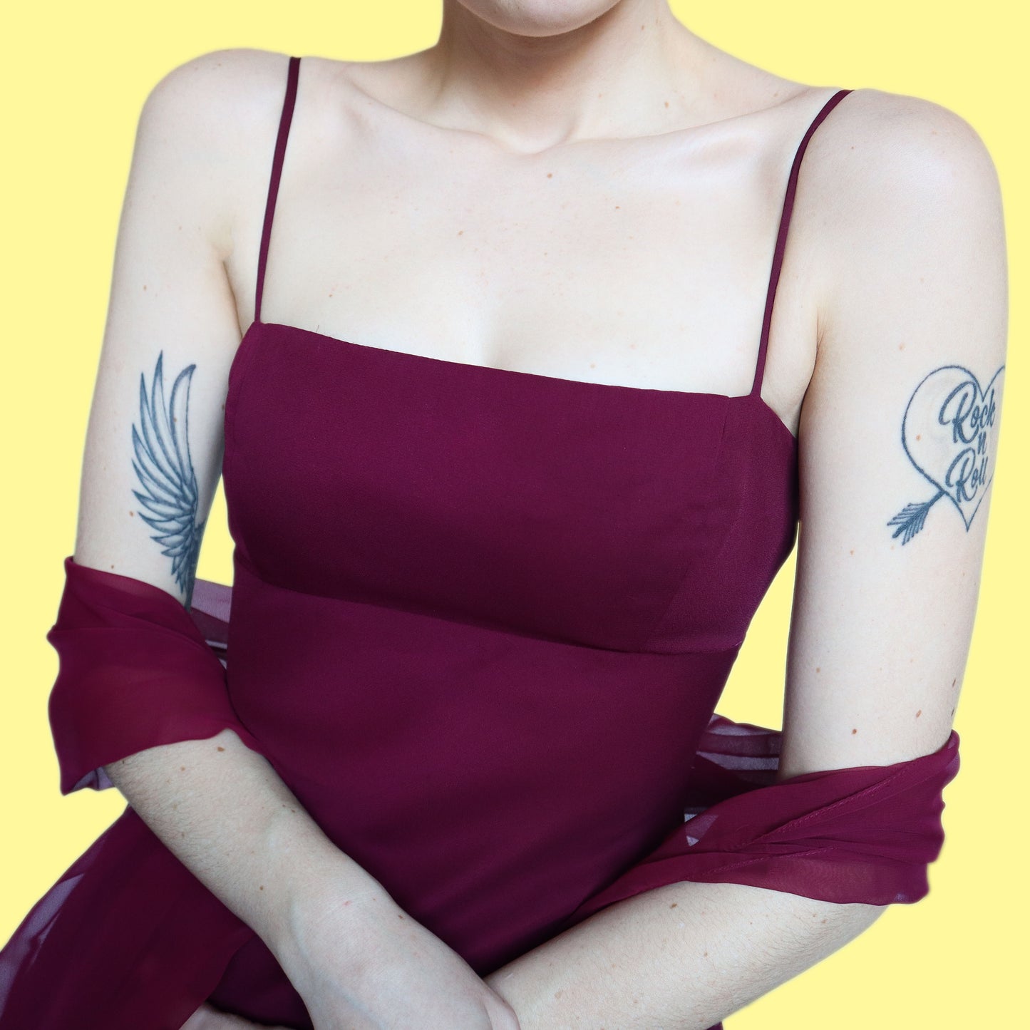 Stunning wine colour chiffon evening dress with shawl UK 10