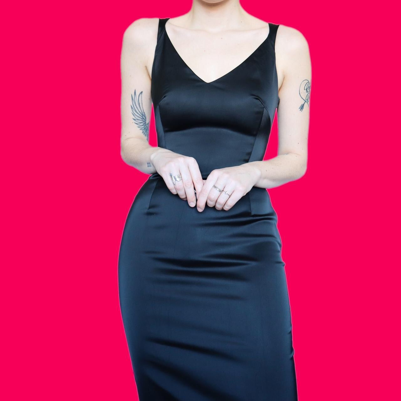 Beautiful black stretch evening dress UK 10