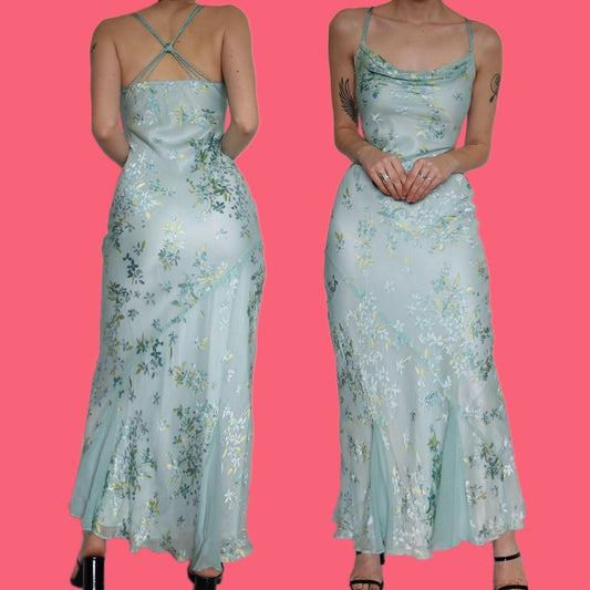 Beautiful 52% silk floral slip dress with matching shawl UK 8