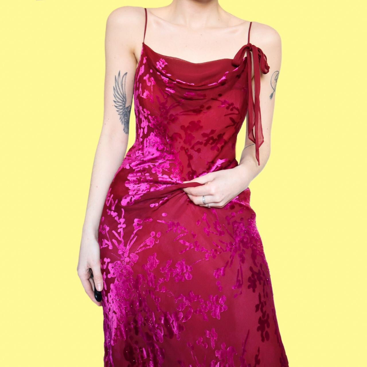 Beautiful silk blend velvet devore slip dress UK 14