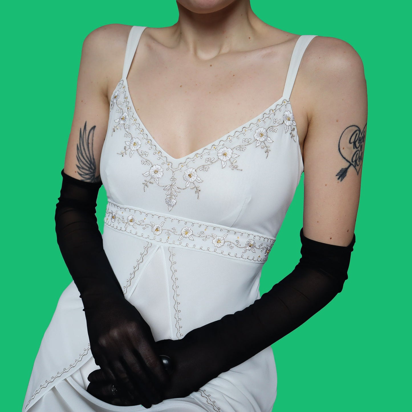 White midi evening dress UK 10