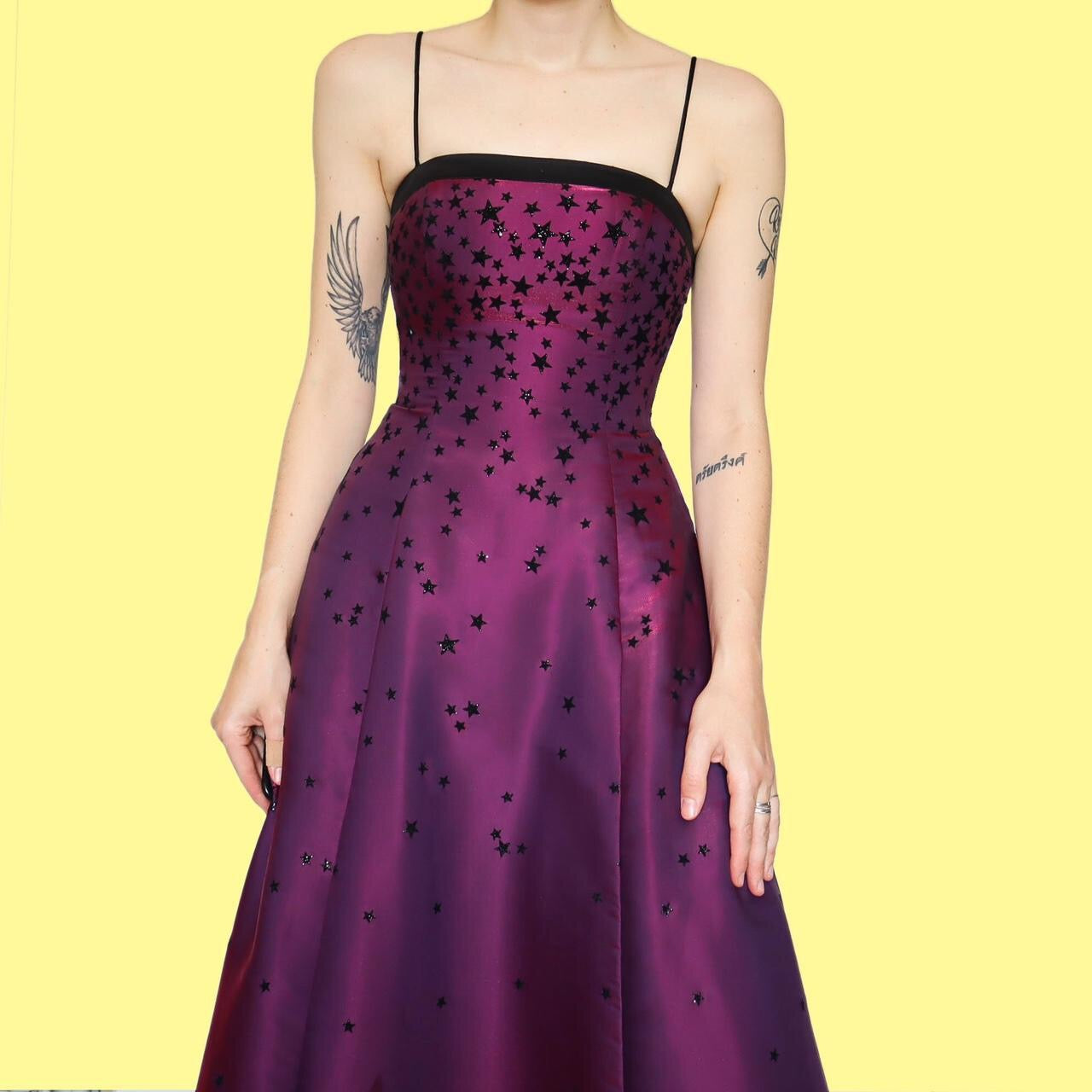 Beautiful purple iridescent star evening prom dress UK 8