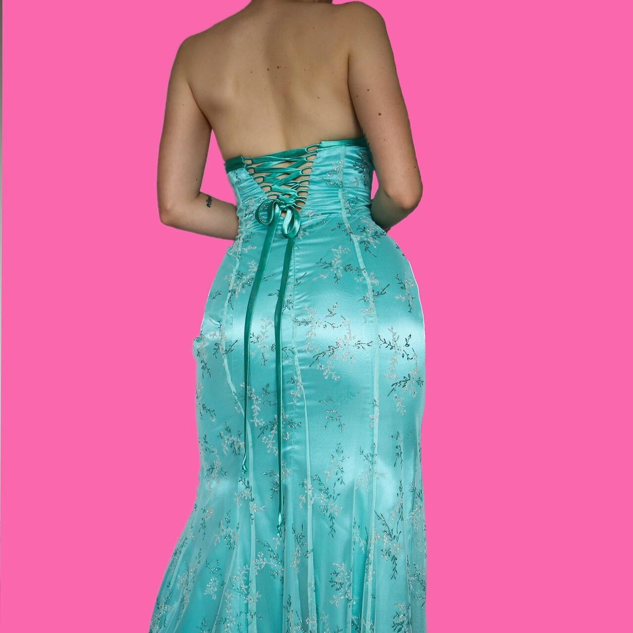 Beautiful glittery sapphire evening dress UK 12