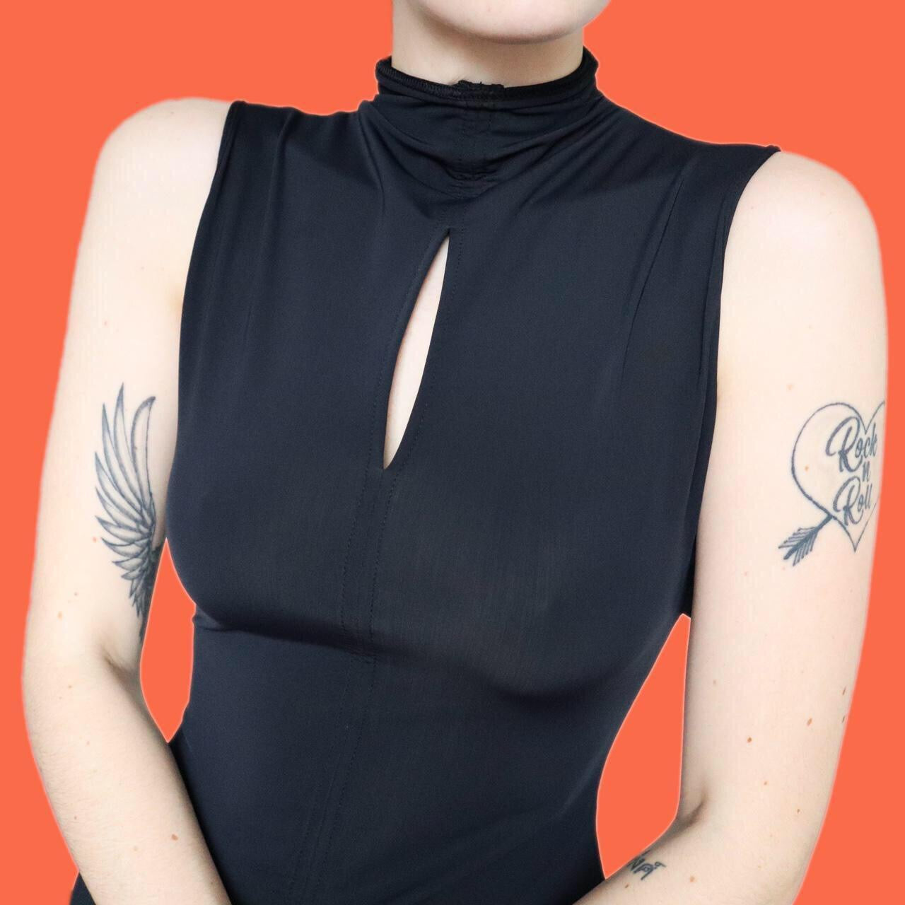 Chic black Nick Coleman stretch bodycon dress UK 10