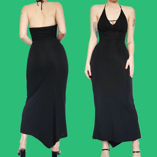 Beautiful black body-con evening dress UK 6