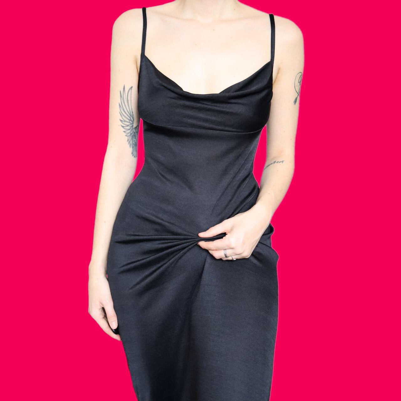 Super chic black slip dress UK 10