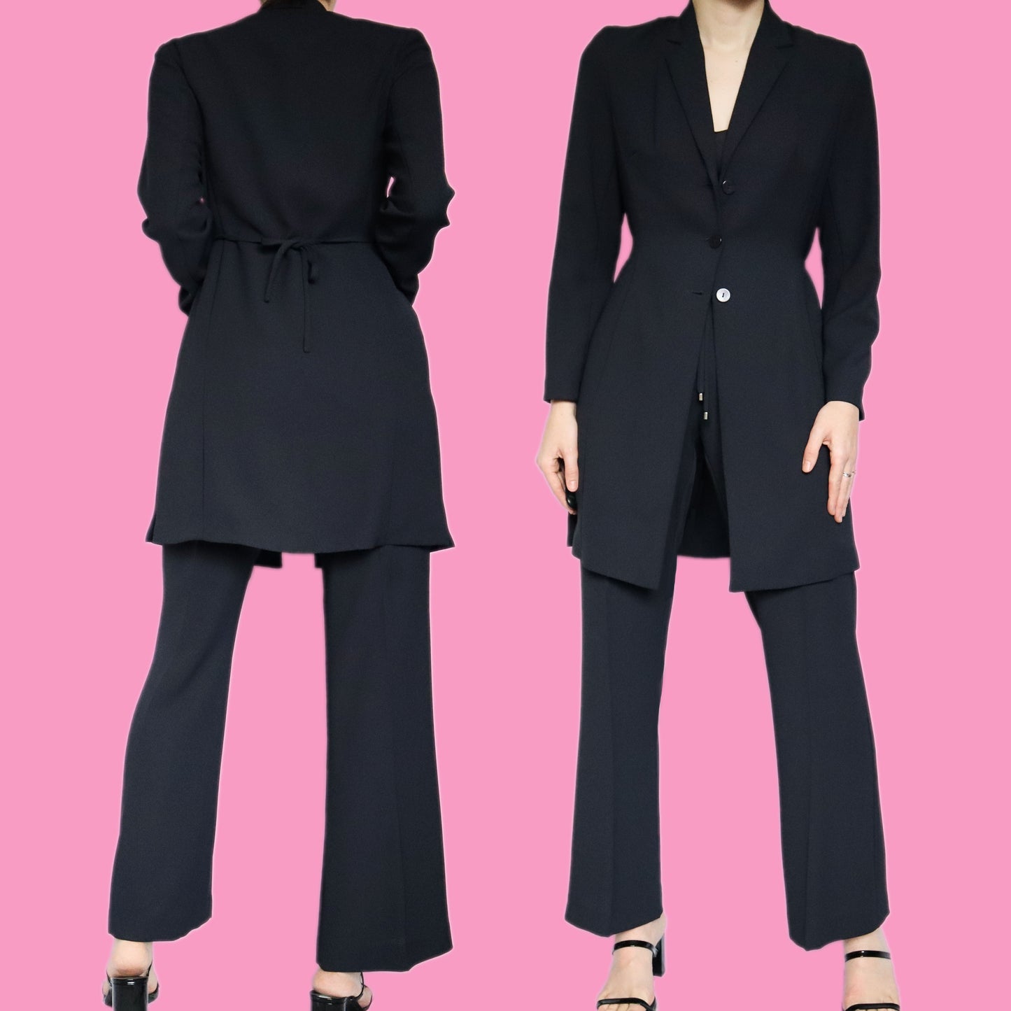 Super cool dark navy 2 piece suit UK 8-10