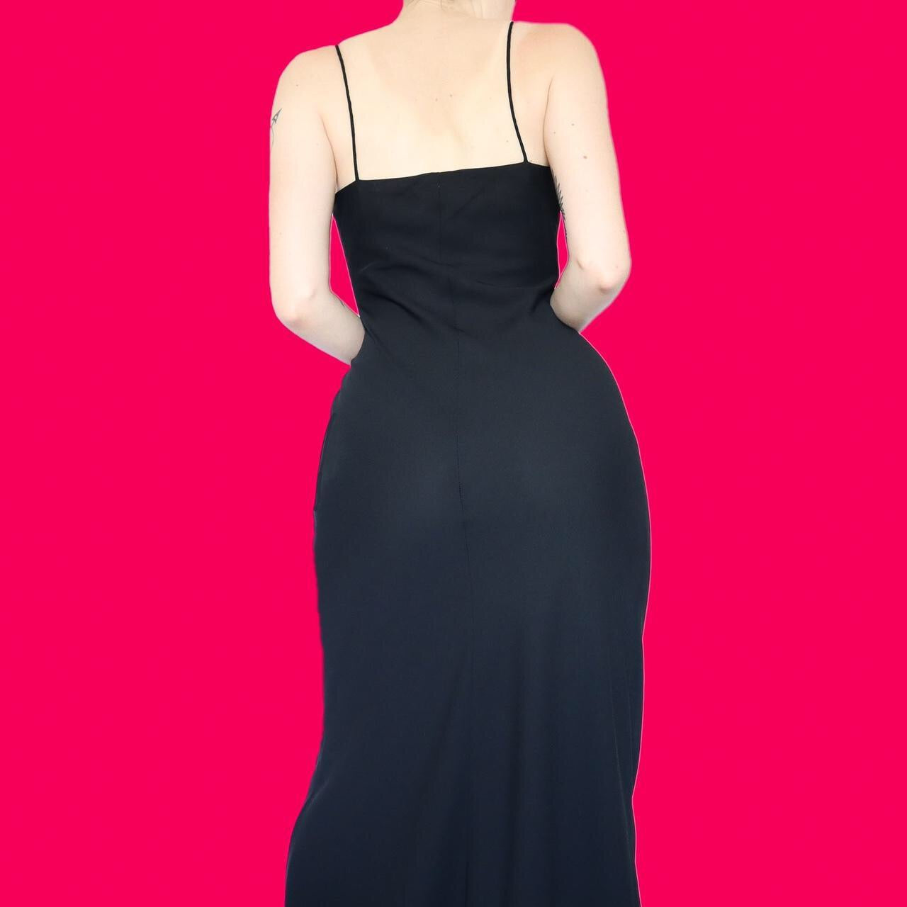 Beautiful black chiffon evening slip dress UK 10