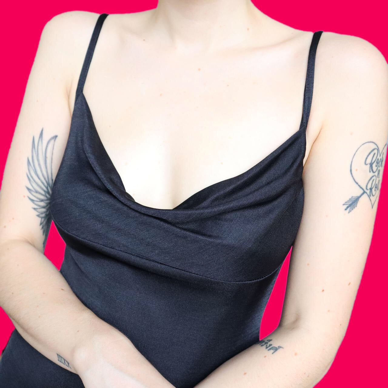 Super chic black slip dress UK 10