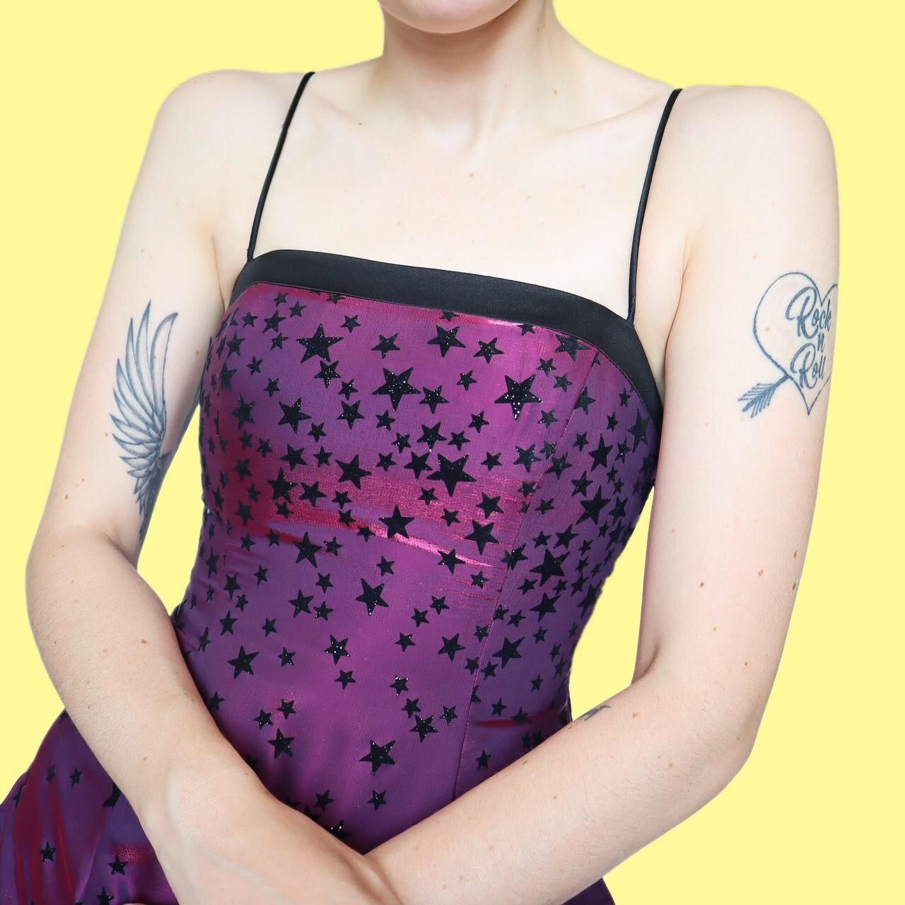 Beautiful purple iridescent star evening prom dress UK 8