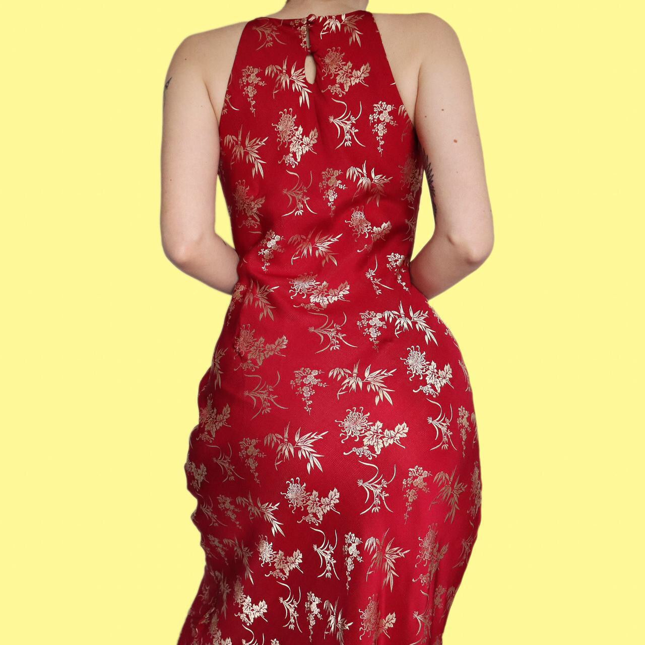 Stunning red/gold Principles petite evening dress