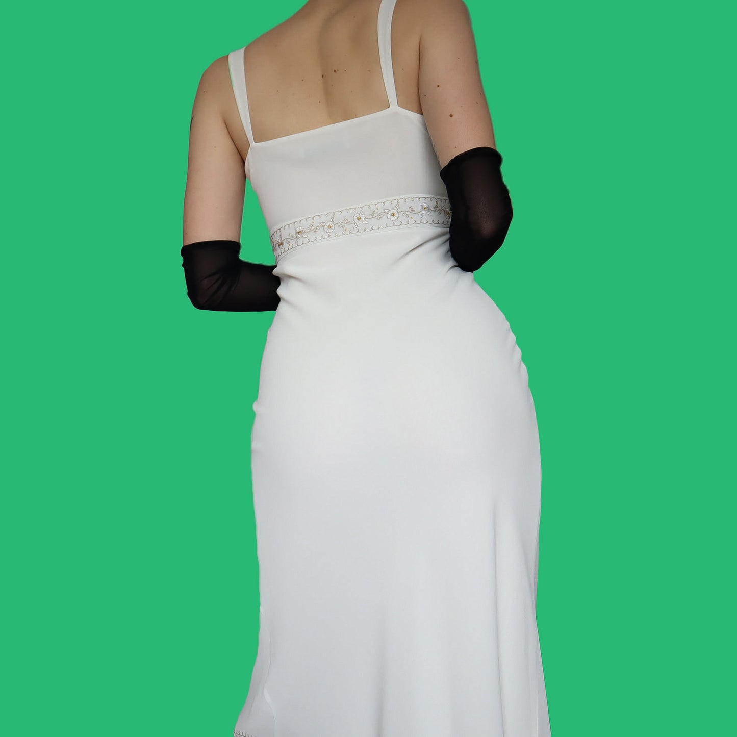 White midi evening dress UK 10