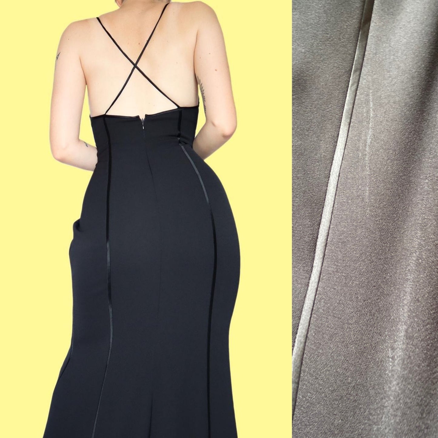 Black Fitted After Six by Ronald Joyce Evening Dress UK 14