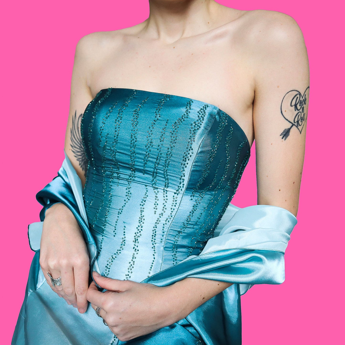 Sapphire strapless a line evening dress UK 12