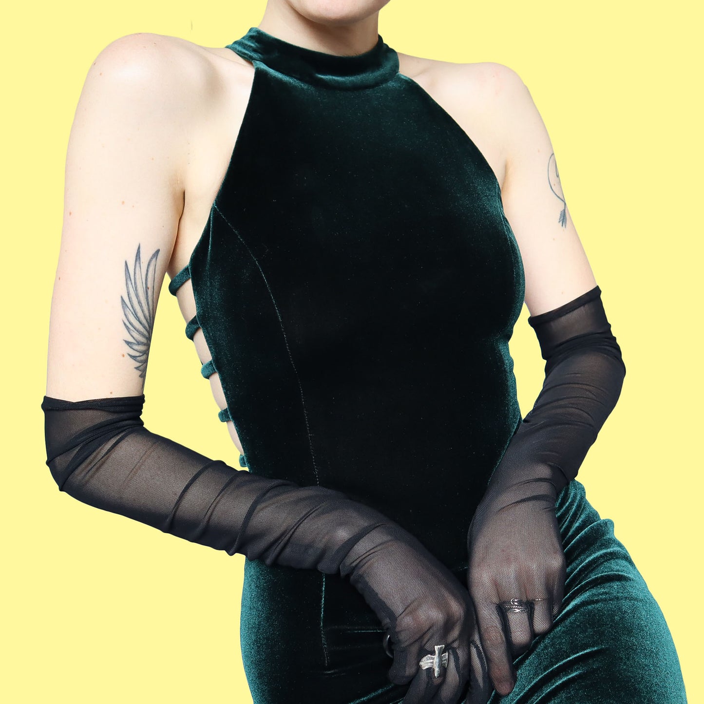 Dark green velvet stretch evening dress UK 12