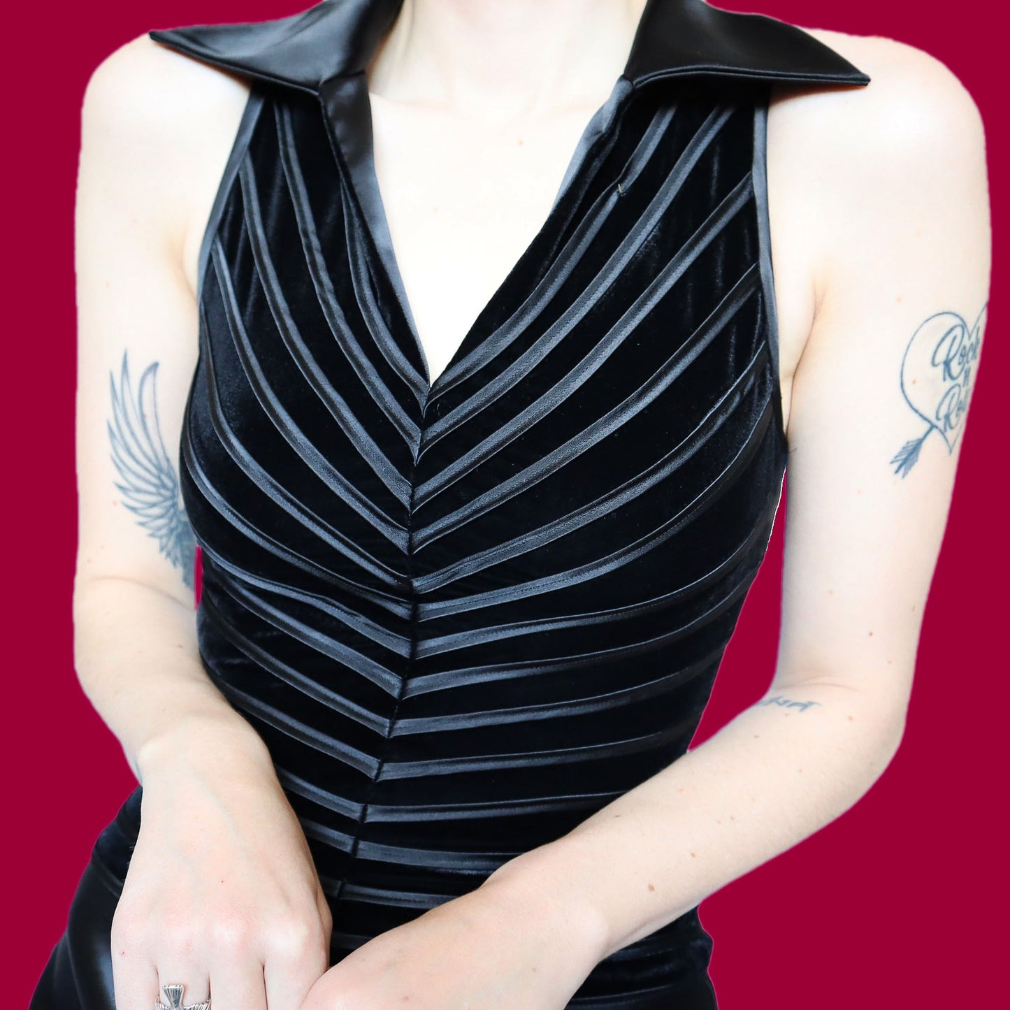 Chic black a line evening dress UK 10