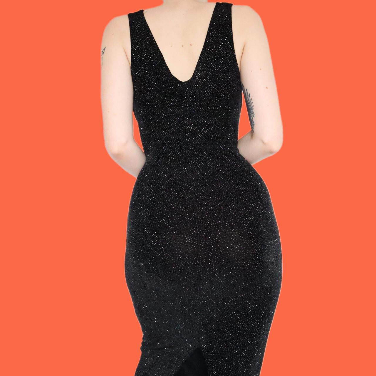 Stunning Richards black stretch glittery midi dress UK 10