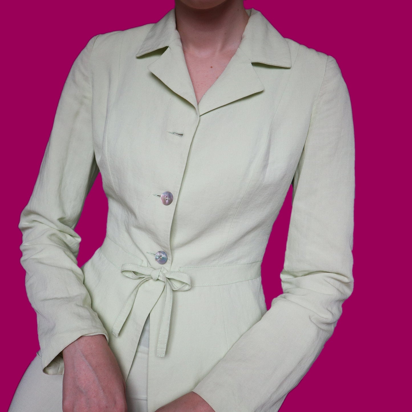 Super chic Kookai pale green 2 piece trouser suit UK 6