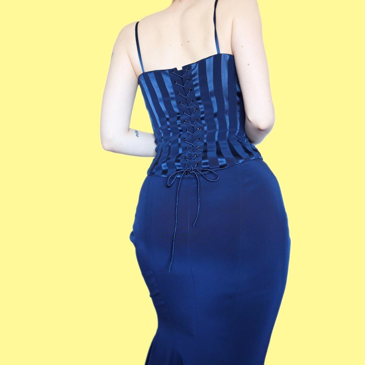 Beautiful John Charles blue 2 piece top & skirt set UK 12