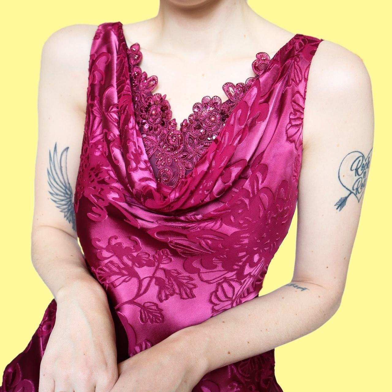 Beautiful silk blend pink evening dress UK 10