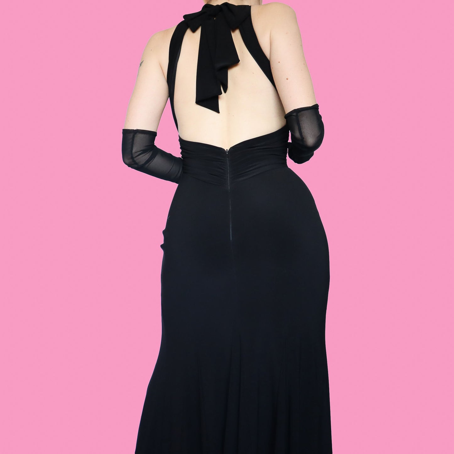 Black stretch evening dress UK 8
