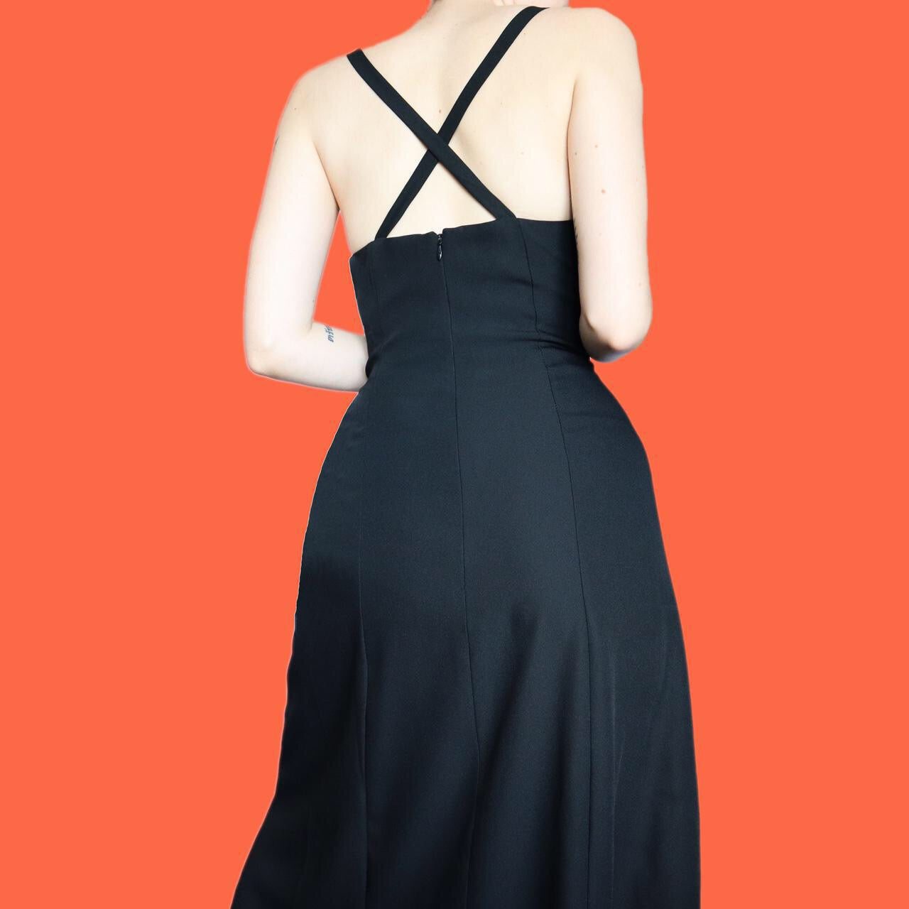 Beautiful black Richards midi diamanté dress UK 14