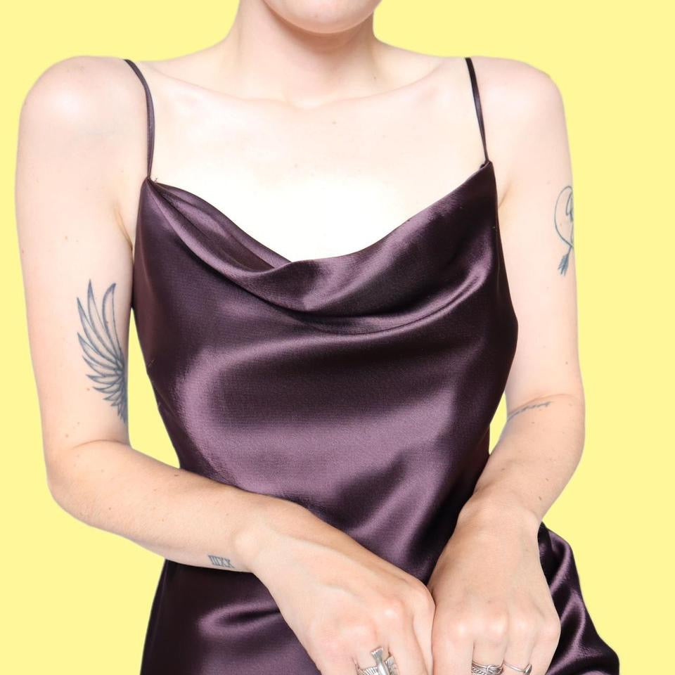 Satin slip midi dress UK 10