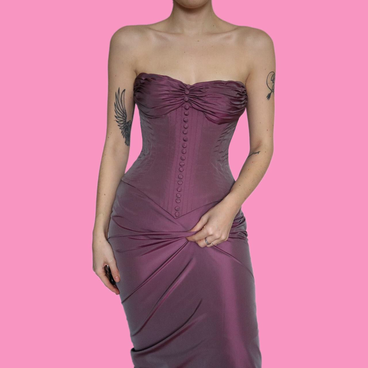 Beautiful lilac John Charles 2 piece corset/skirt set UK 10-12