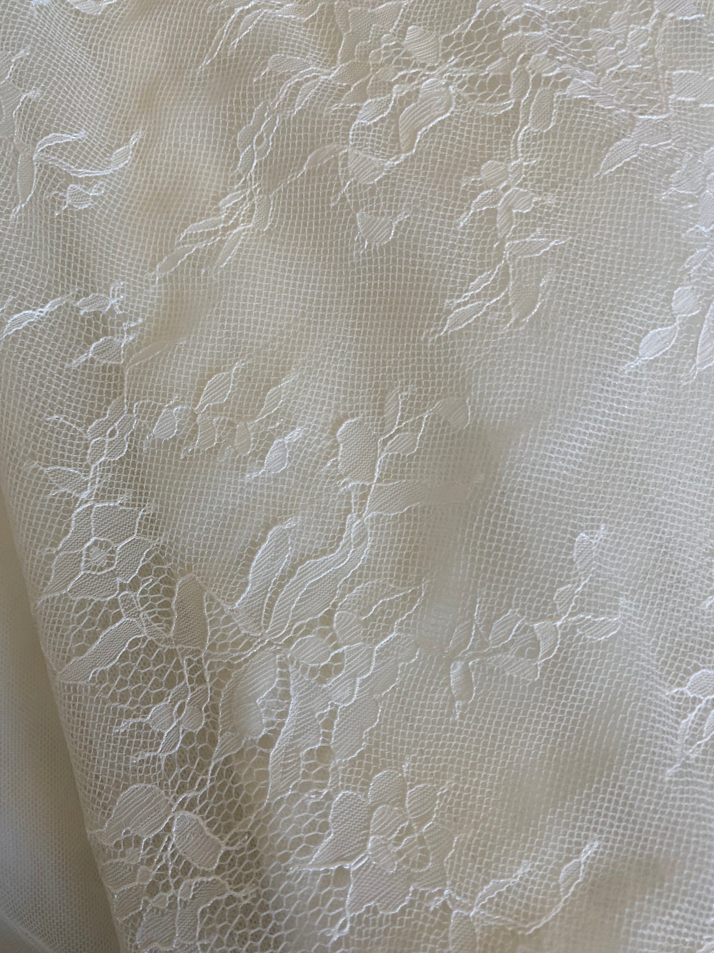 Ivory Benjamin Roberts lace strapless wedding gown uk 10