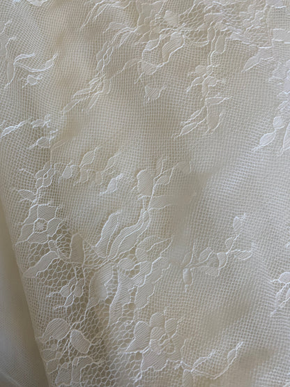 Ivory Benjamin Roberts lace strapless wedding gown uk 10