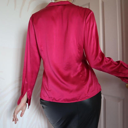 Pink 100% silk blouse UK 12/M