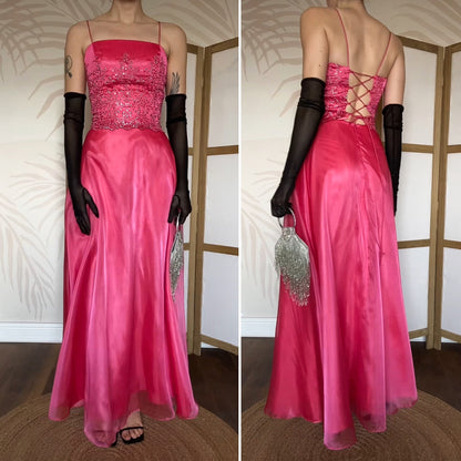 Pink Dave & Johnny organza 2 piece top & skirt set UK 8