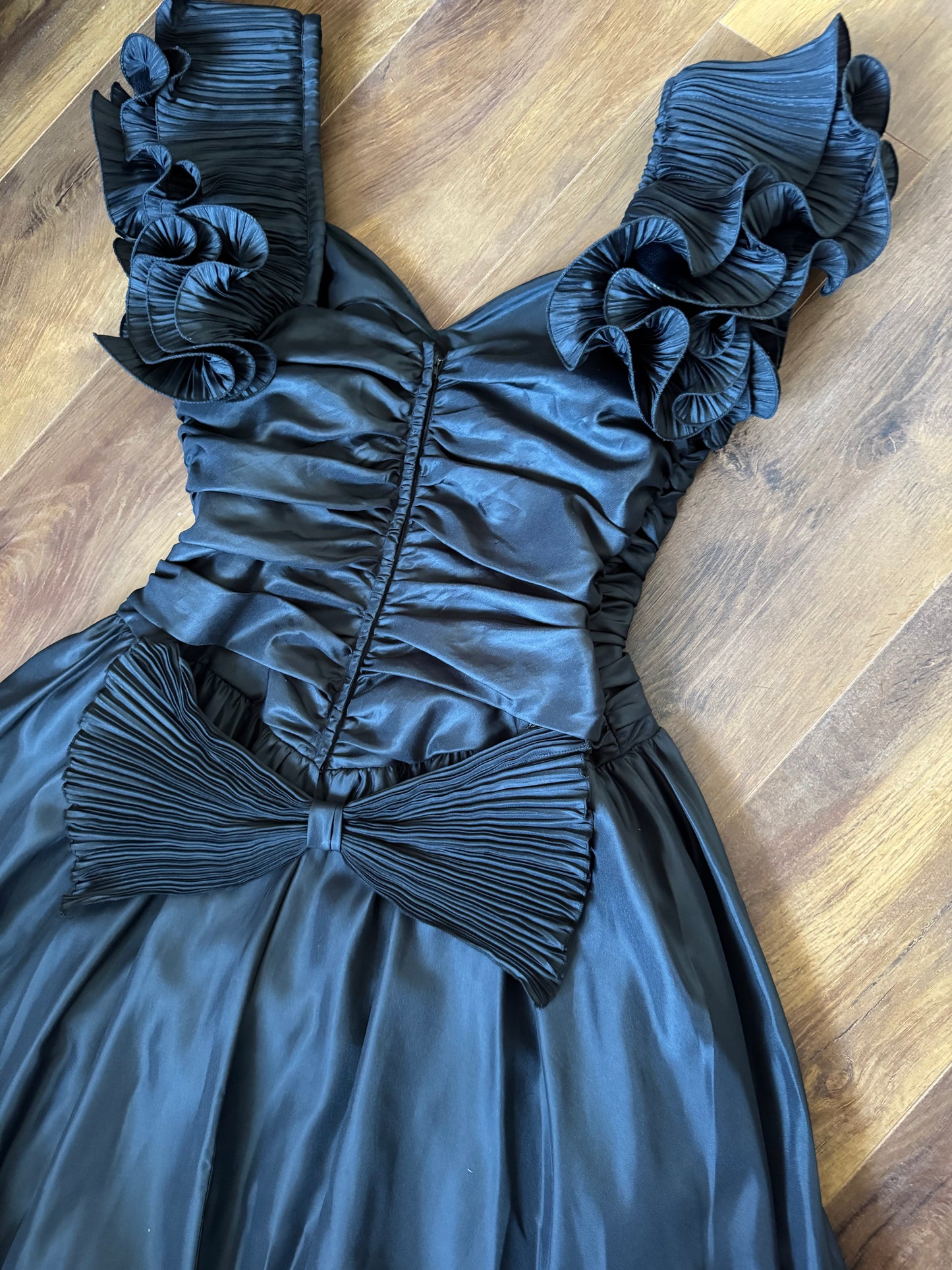 John Charles 80s black prom dress uk 12-14