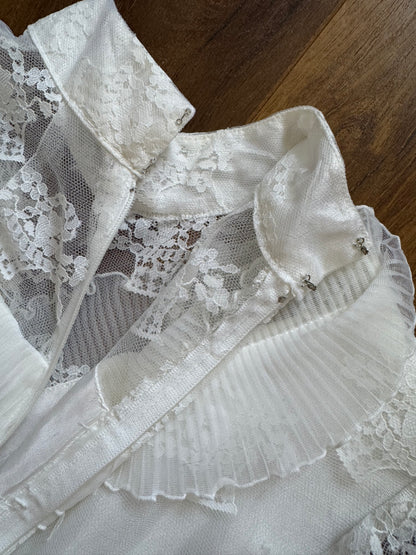 White lace flared sleeve wedding dress uk 8