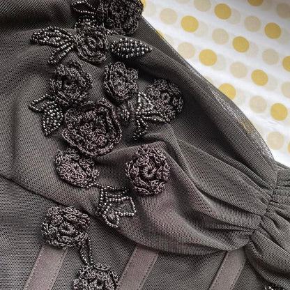 Black Dusk stretch sheer waist dress UK 10-12