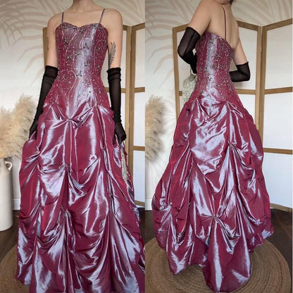 Iridescent purple a-line prom dress uk 10