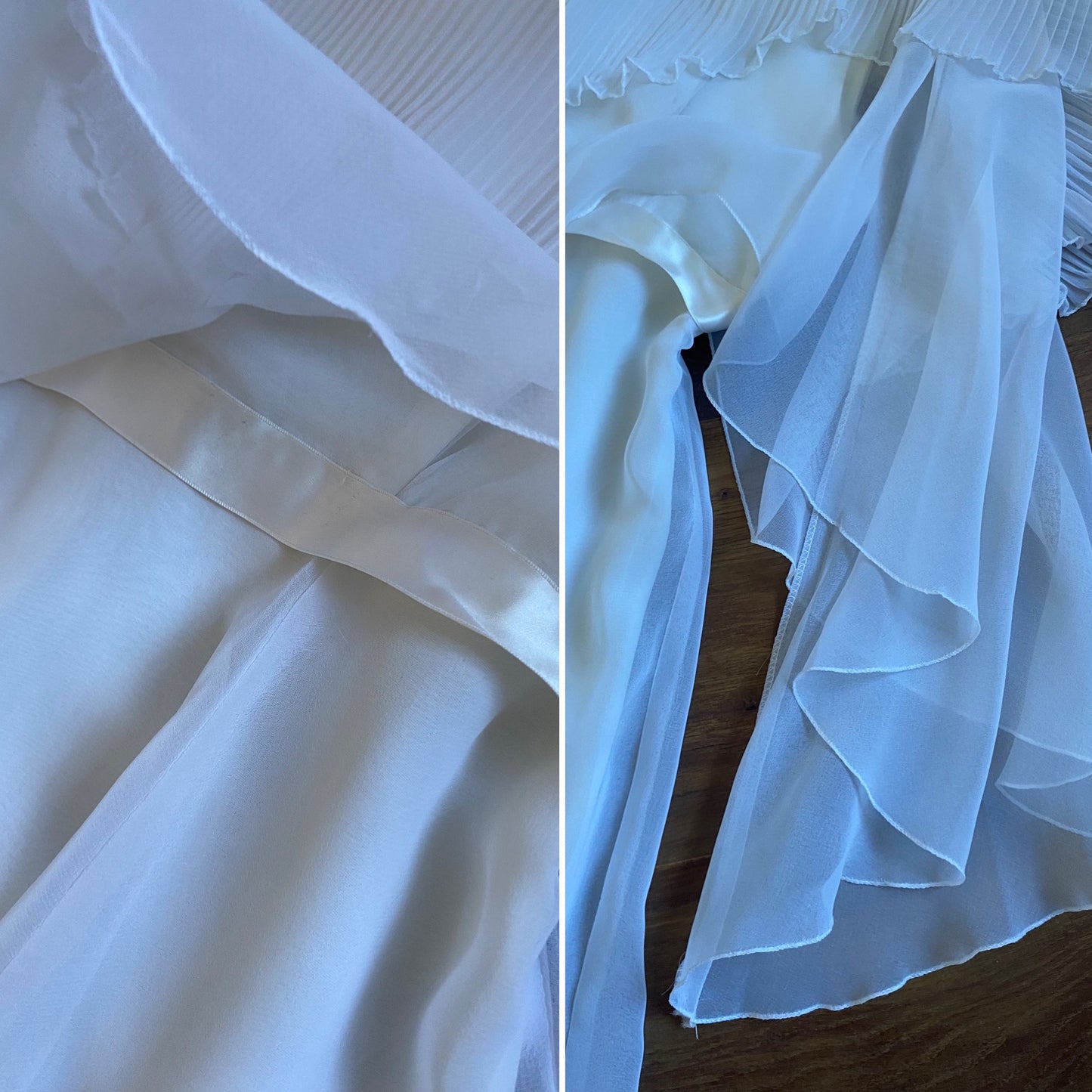 John Charles 70s white floaty wedding dress uk 12