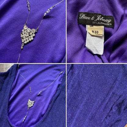 Dave & Johnny purple glittery stretch evening dress UK 10-12