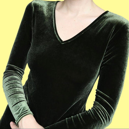 Green velvet stretch long sleeve dress uk 12