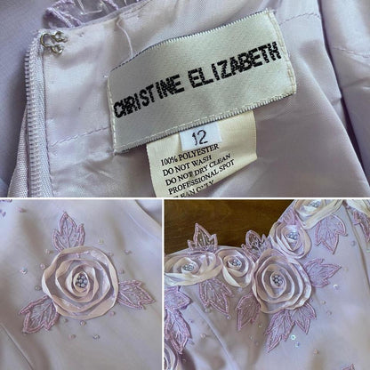 Christine Elizabeth lilac evening dress & shawl UK 12