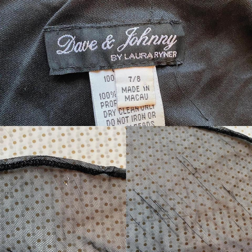 Black velvet Dave & Johnny 90s evening dress UK 12