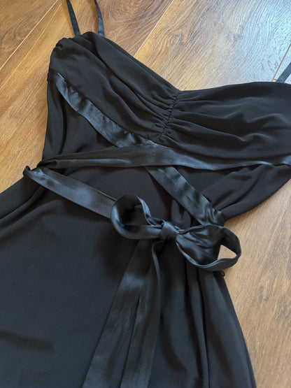 Black 90s stretch evening dress uk 12