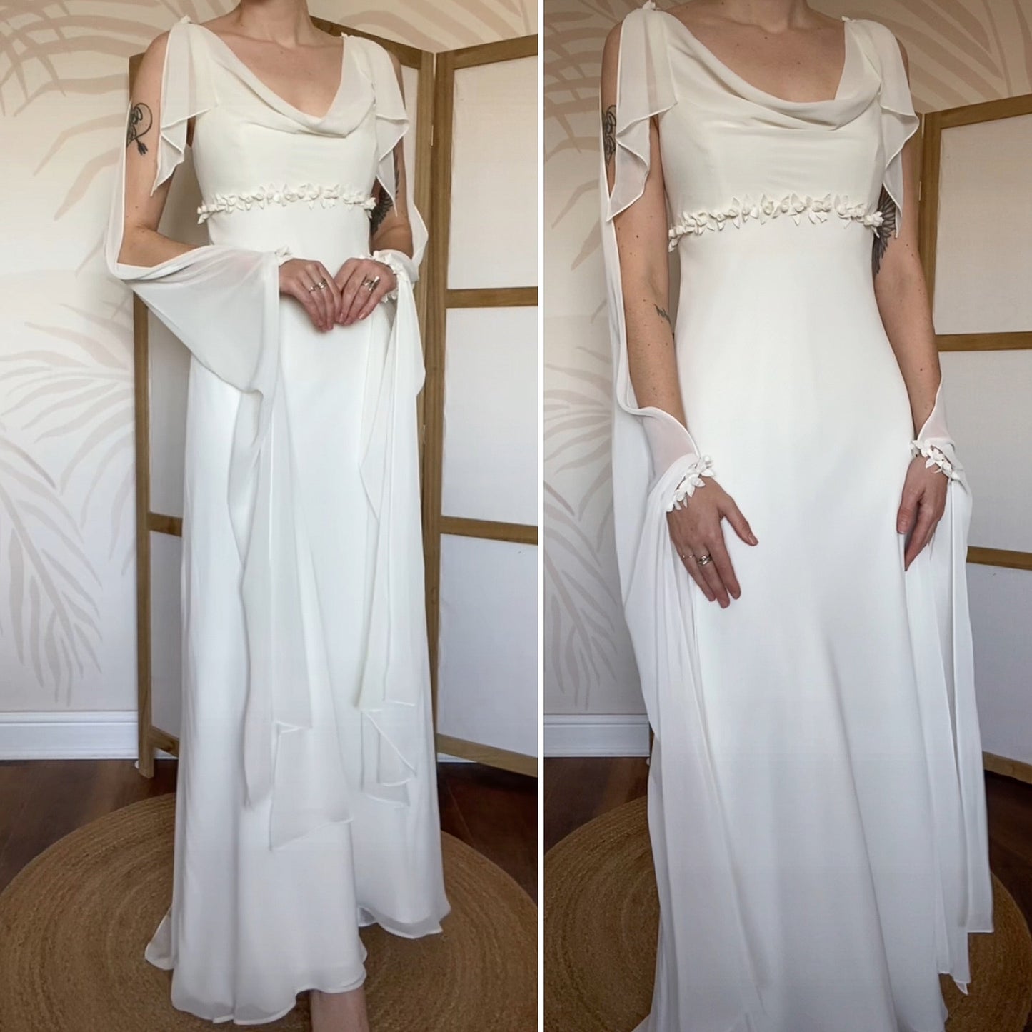 Victoria Jane white ethereal long sleeve wedding dress UK 14