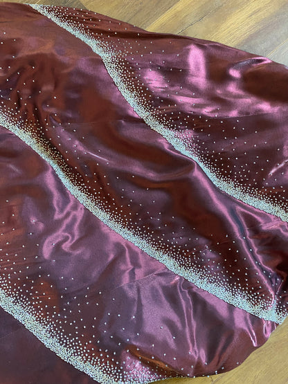 Scala red a-line beaded prom dress & shawl UK 10