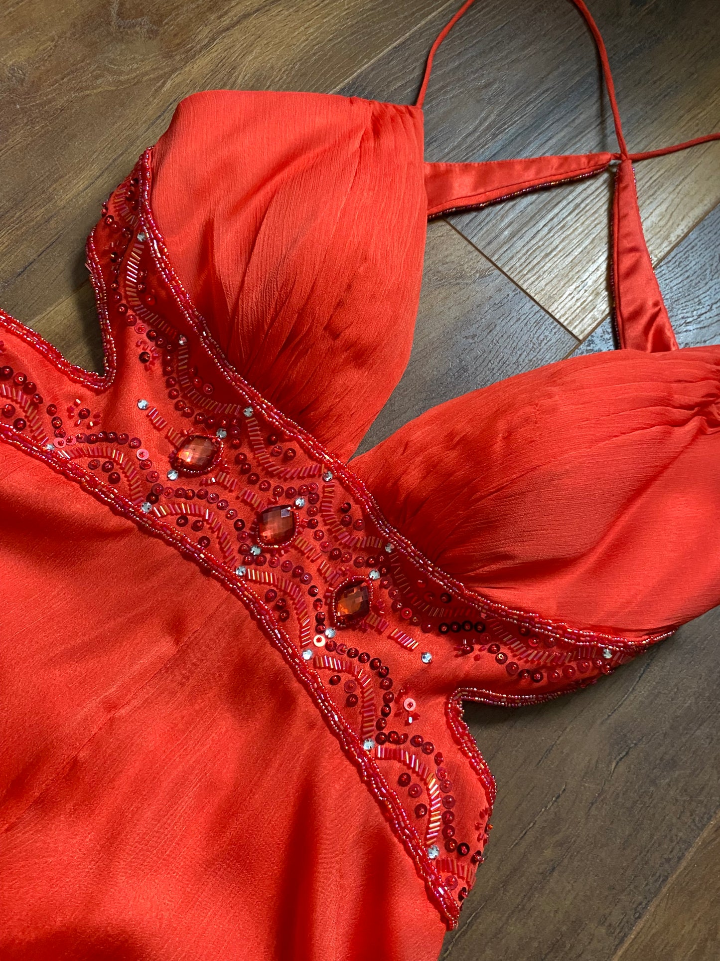 Orange Dave & Johnny open back gown UK 10