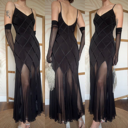Joseph Ribkoff black stretch evening dress uk 12