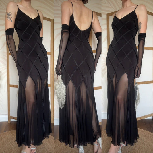 Joseph Ribkoff black stretch evening dress uk 12