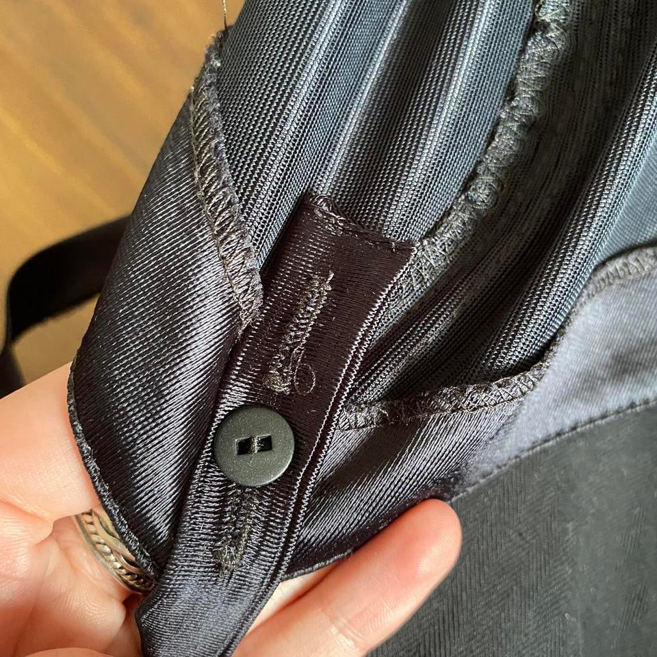 C&A black silky a-line evening dress UK 10