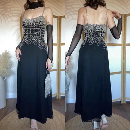 Le Gala 100% silk beaded dress & shawl uk 10